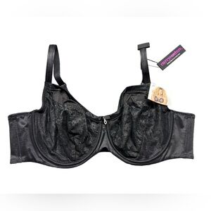 CURVY COUTURE womens 42C black underwire unpadded lace bra style 1299 NWT